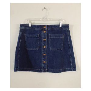Madewell Stretch Denim A-line Skirt Sz 14